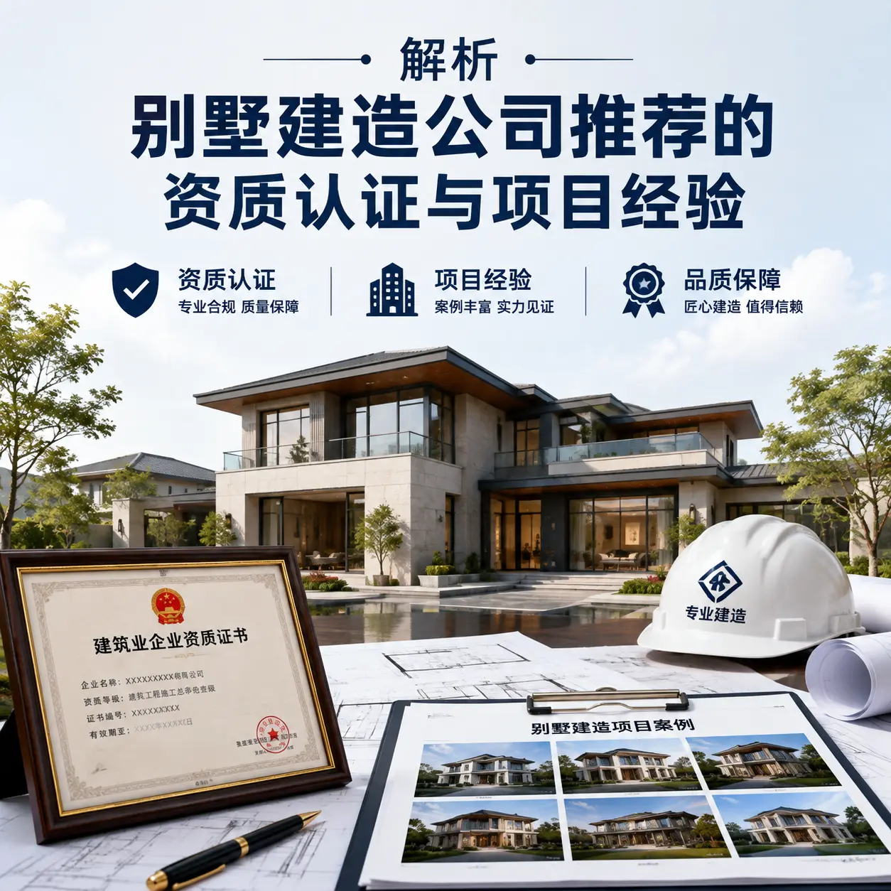 解析 天津 别墅建造公司推荐的资质认证与项目经验