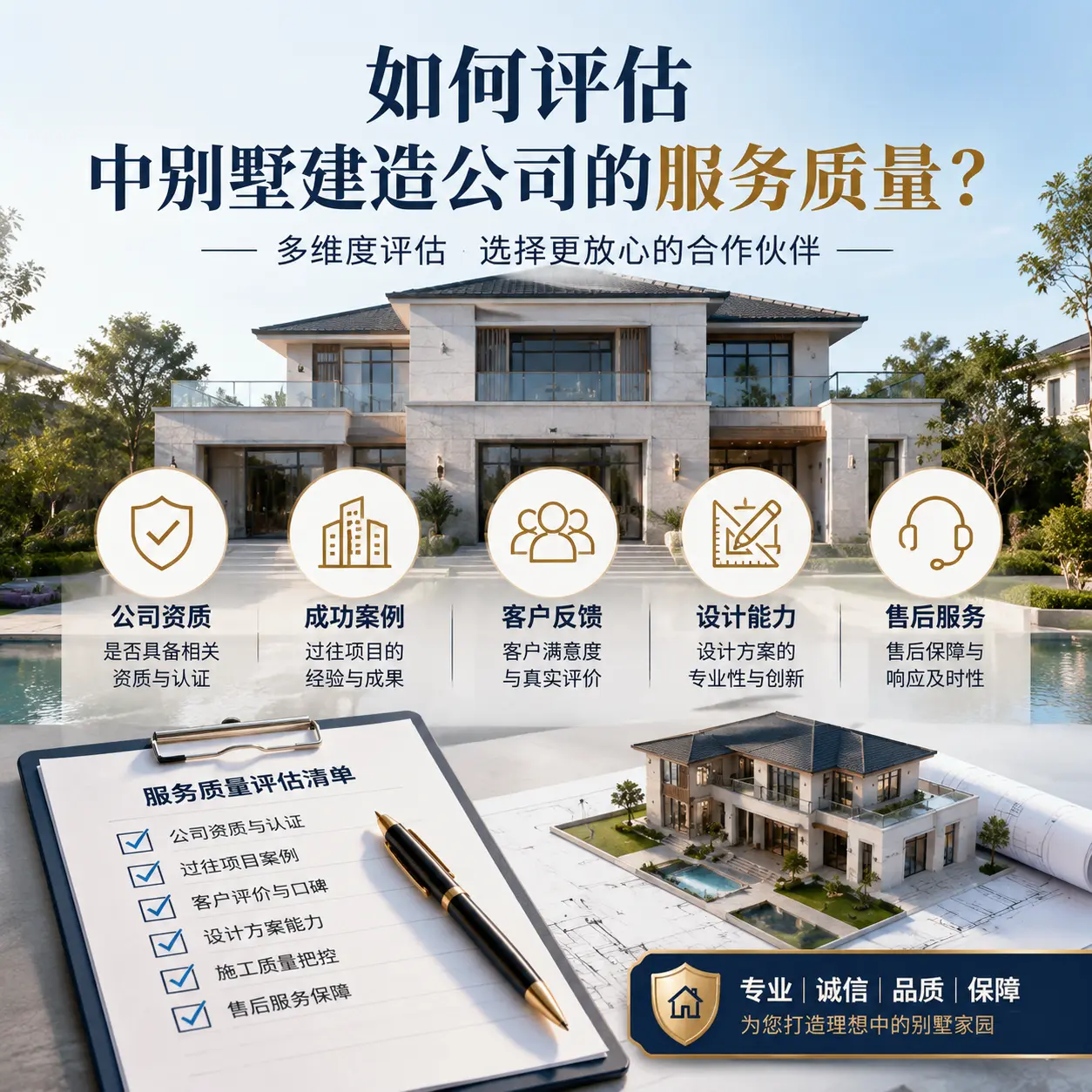 如何评估 天津 中别墅建造公司的服务质量？