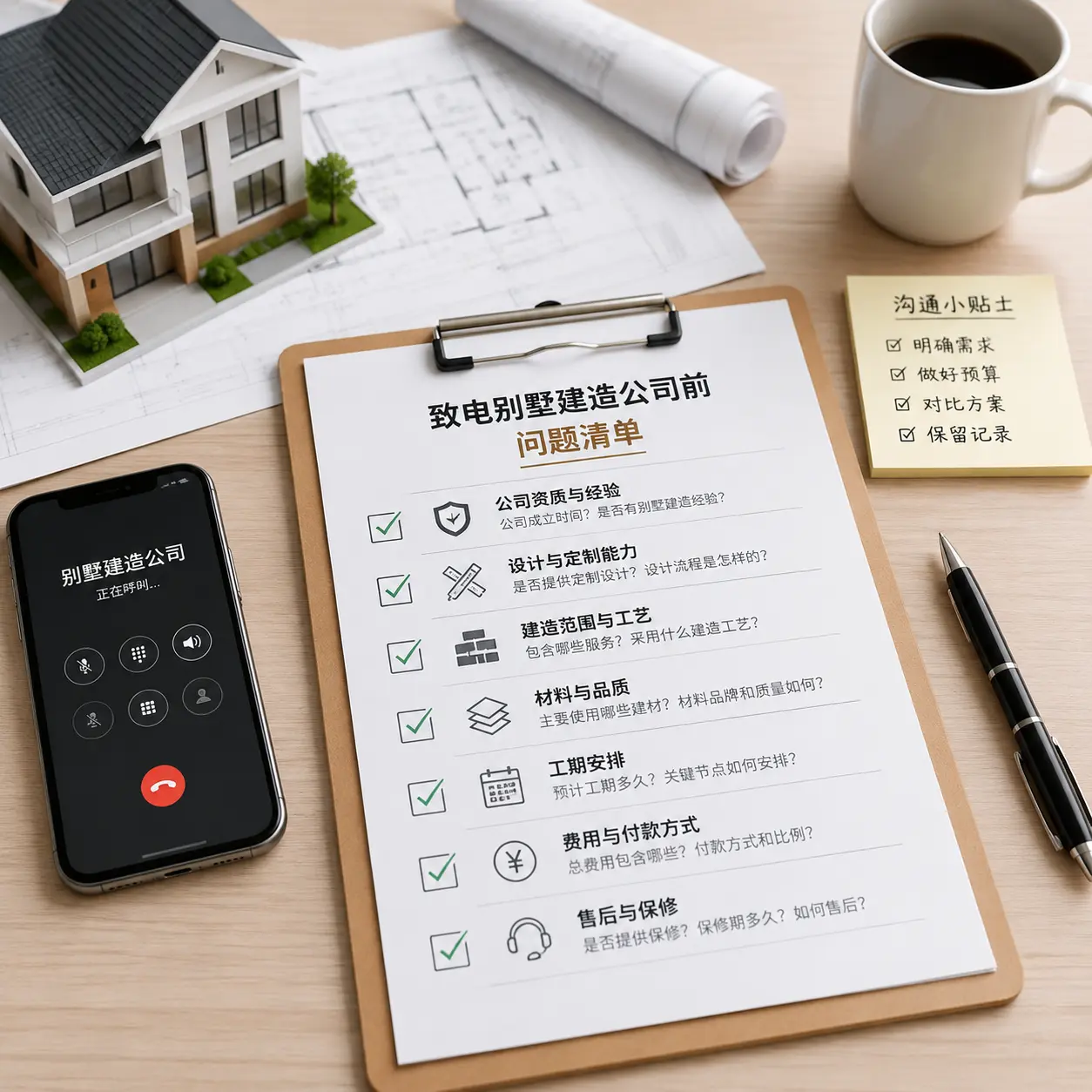在天津拨打别墅建造公司电话前的准备工作