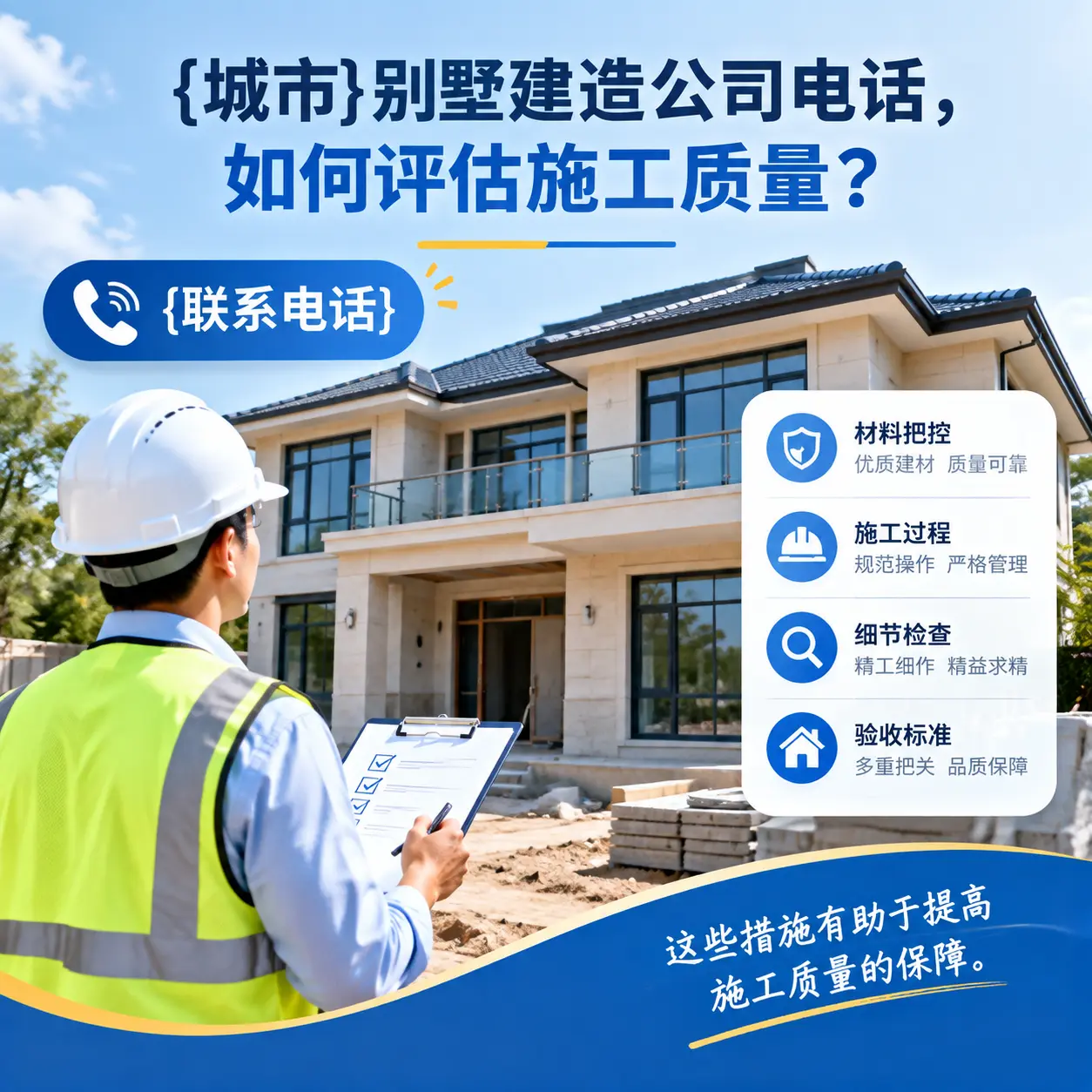 天津别墅建造公司电话，如何评估施工质量？