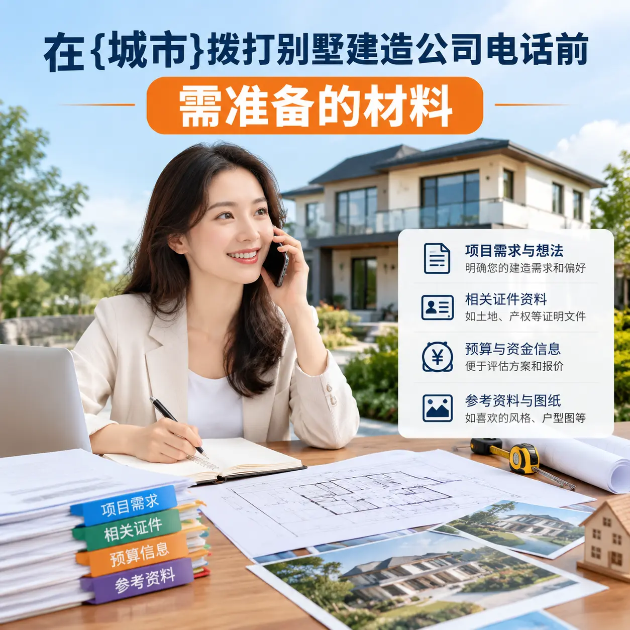 在天津拨打别墅建造公司电话前需准备的材料