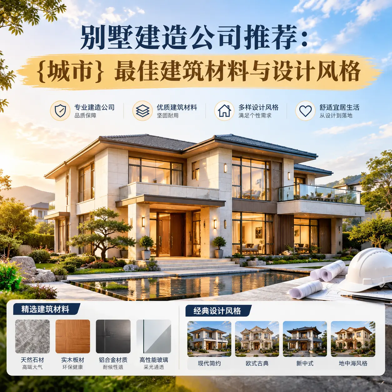 别墅建造公司推荐: 天津 最佳建筑材料与设计风格