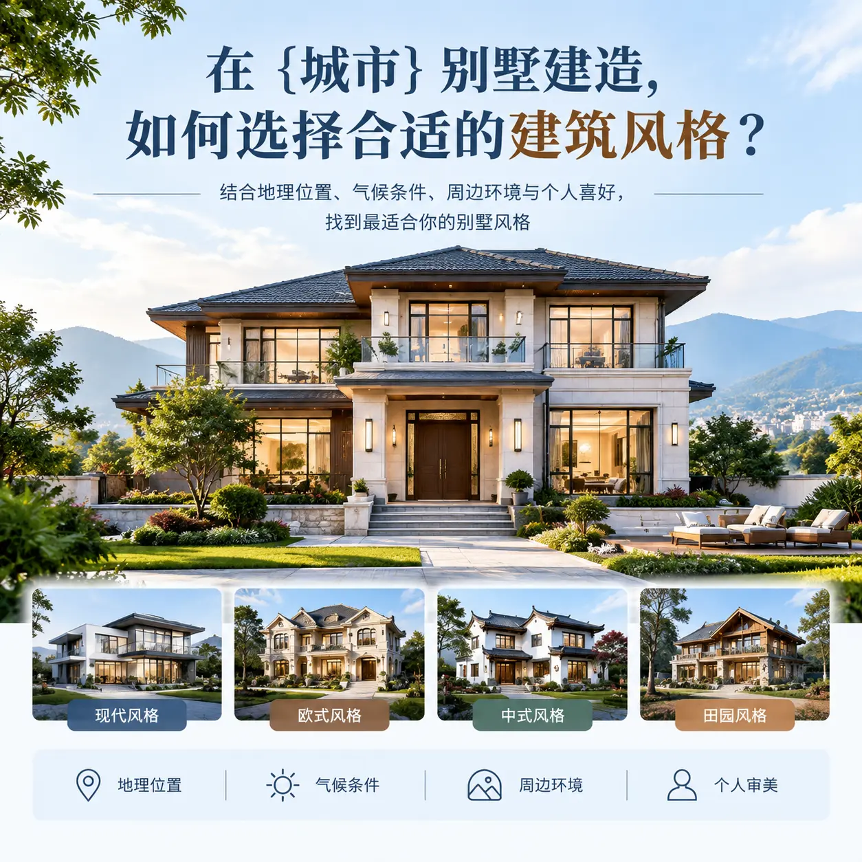 在 天津 别墅建造，如何选择合适的建筑风格？
