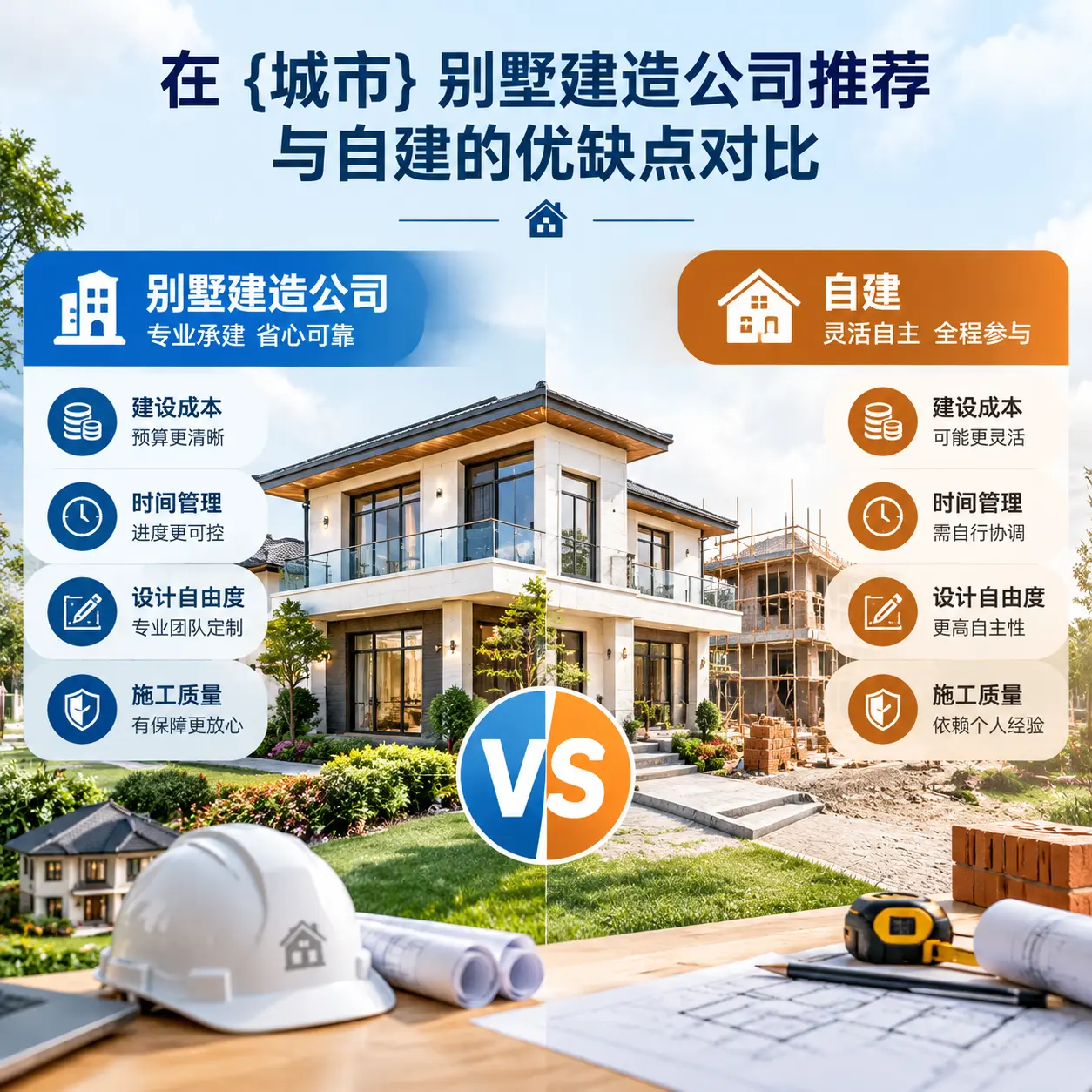 在 天津 别墅建造公司推荐与自建的优缺点对比